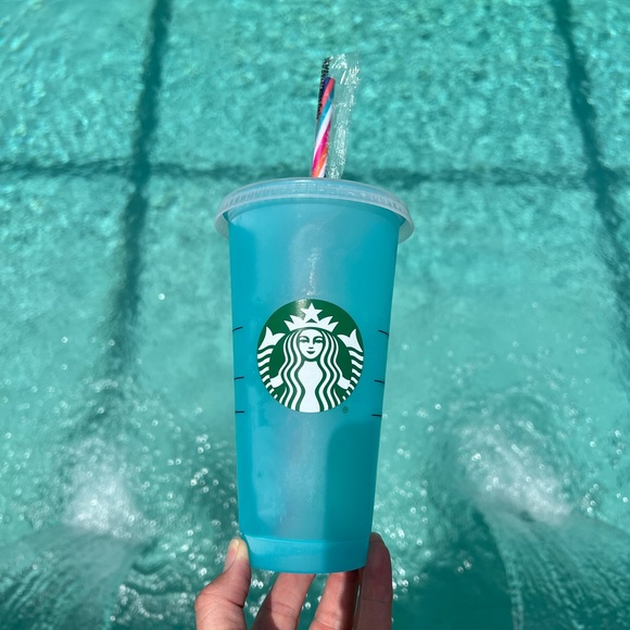 Starbucks 2022 Mystery Color Changing Aqua Blue Reusable Cold Cup - Picture 2 of 5
